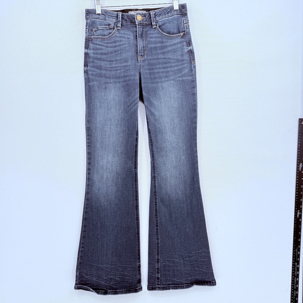 Democracy Bootcut Jeans Womens 6 Blue Dark Wash Stretch Boho Western Flare